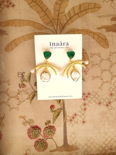 [inaara_sp00536] Raw Stone Handcrafted Earrings