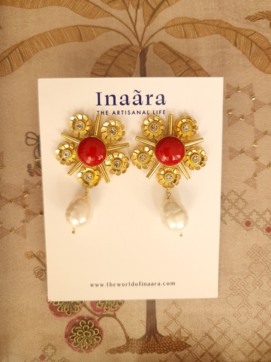 [inaara_sp00548] Raw Stone Handcrafted Earrings