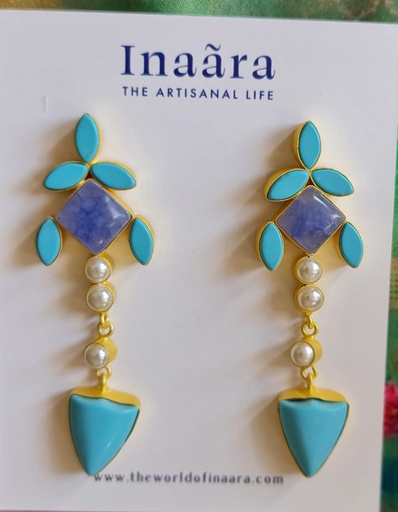 [inaara_sp00691] Turquoise Fusion Earrings