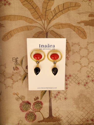 [inaara_sp00544] Raw Stone Handcrafted Earrings