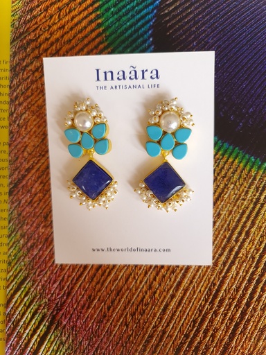 [inaara_sp00532] Raw Stone Handcrafted Earrings
