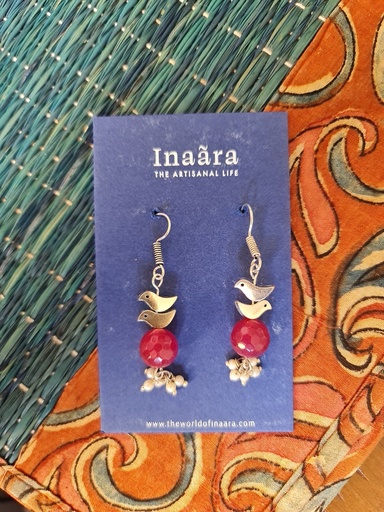 [inaara_sp00611] Silver tone brass earrings