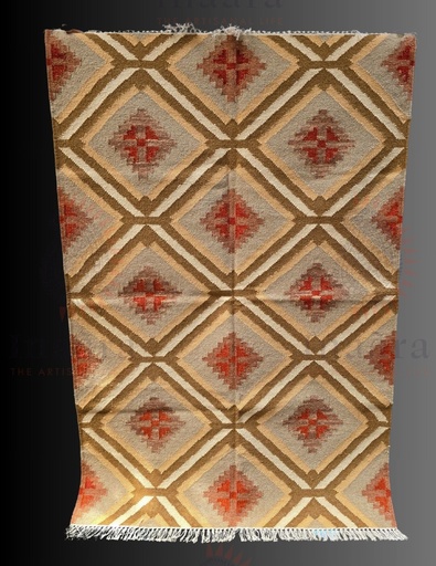 [inaara_sp00382] Malhaar Handwoven Rugs - Sand