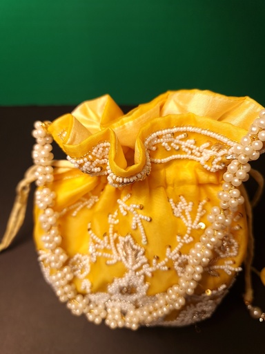 [inaara_sp00474] Original zardosi and parsi gara embroided potli bag