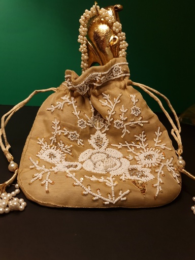 [inaara_sp00470] Original zardosi and parsi gara embroided potli bag