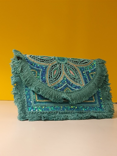 [inaara_sp00636] Spirula Clutch - Blue