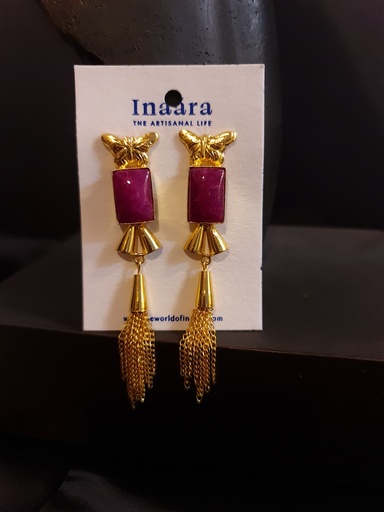 [inaara_sp00515] Raspberry Butterfly Earrings