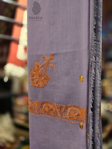 [inaara_sp00295] Handmade Semi-Pashmina Ghutra- Mauve
