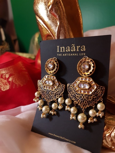 [inaara_sp00650] Pachi Kundan Earrings & Tika Set (copy)