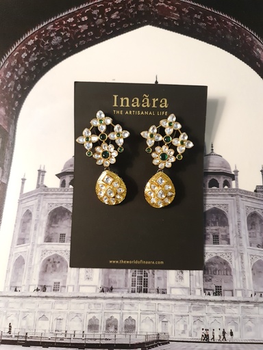 [inaara_sp00161] Charphool Kundan Earrings
