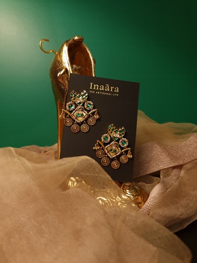 [inaara_sp00582] Sayyara Vintage Danglers - Green