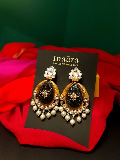 [inaara_sp00598] Shakti Smoky Quartz Earrings