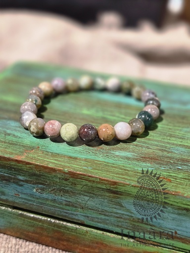 [inaara_sp00077] Bead Bracelet-grey stone