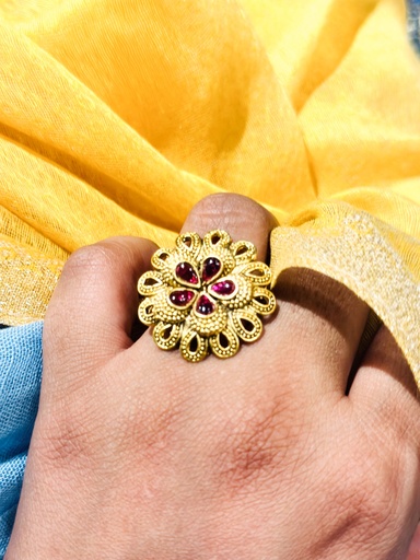 [inaara_sp00633] Sooryamukhi Finger Ring