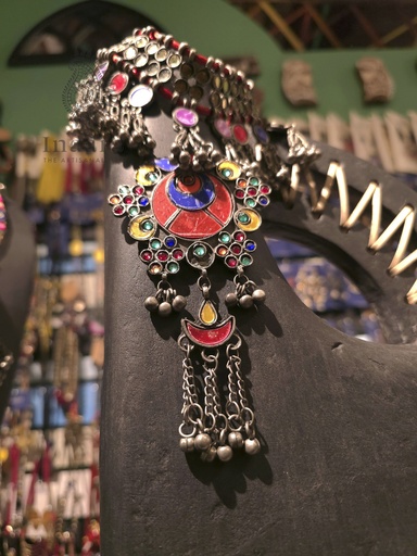 [inaara_sp00359] Large Afghani Glass Choker