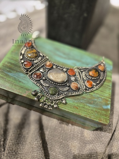 [inaara_sp00705] Vintage Gemstone Collar Necklace