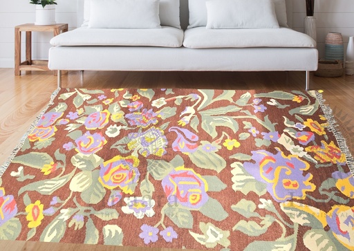 [inaara_sp00719] Zameen Handwoven Dhurrie(8x5ft)