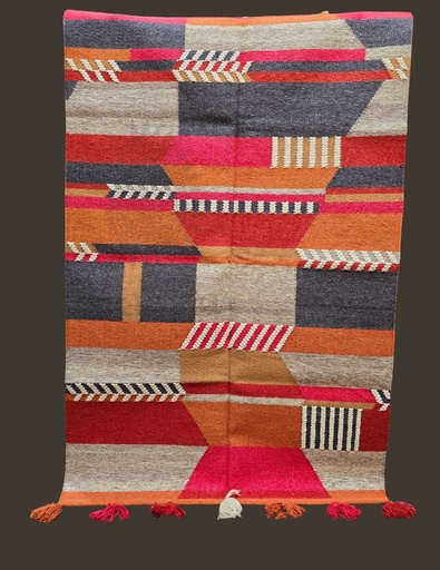 [inaara_sp00376] Madhya Handwoven Dhurrie
