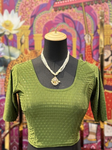 Stretchable Saree Blouse/ Mehendi Green