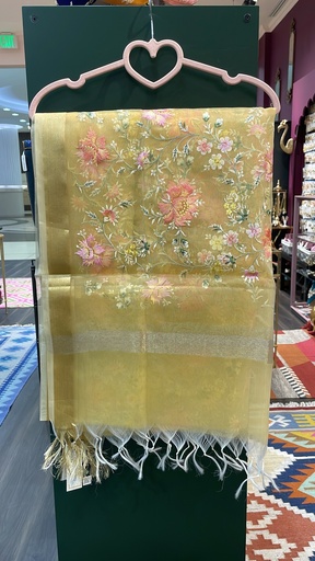 Organza Floral Embroidery Dupatta
