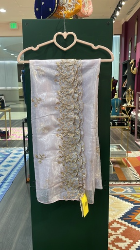 Organza Floral Golden Embroidery
