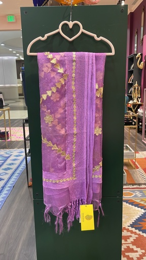 Organza Floral Patches Dupatta