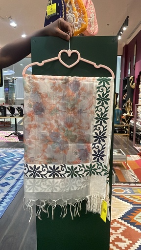 Organza Floral Hand Painted Dupatta