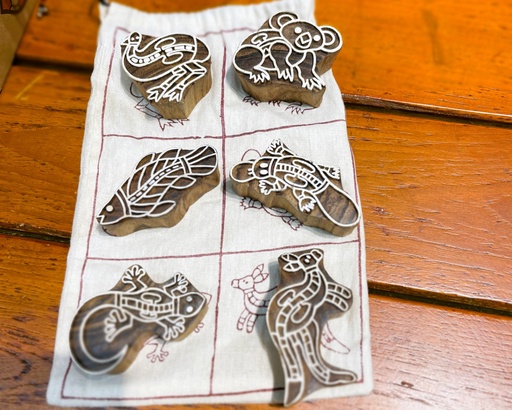 Animals Block Print Stamp Set