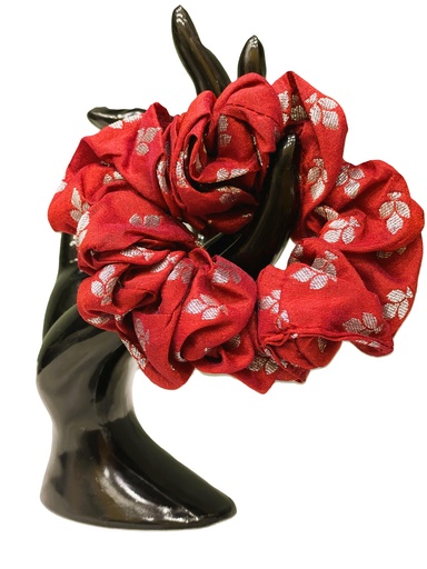 Scrunchie- red with golden print (copy)