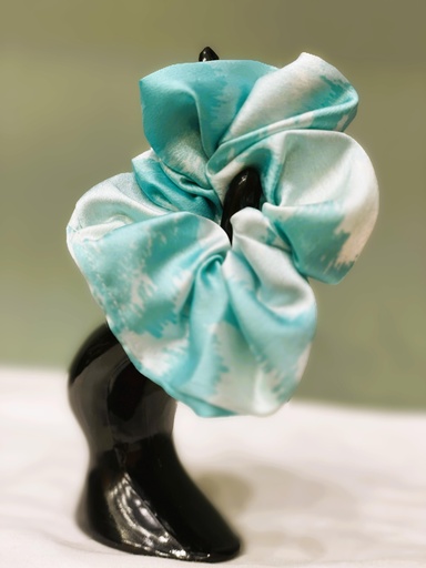 Scrunchie silk fabric- black and mustard yellow (copy)