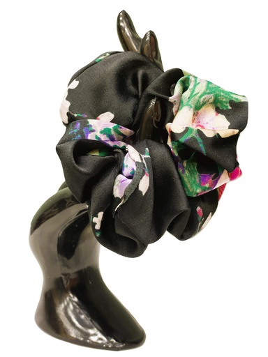 Scrunchie silk fabric- black and orange (copy)