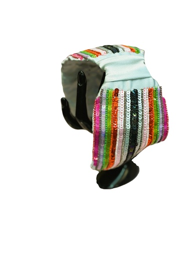 Handmade multicolored sequenced hairband