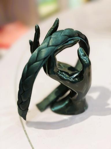 Handmade braided hairband-black