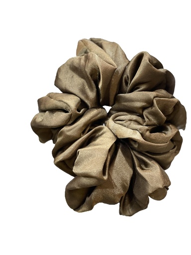 Scrunchie silk fabric- big, brown