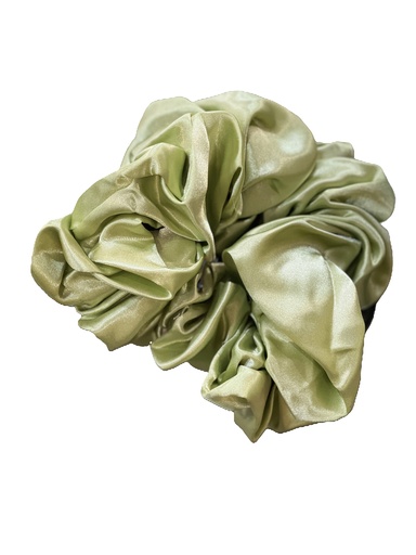 Scrunchie silk fabric-big, moss green