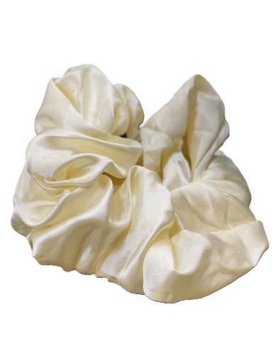 Scrunchie silk fabric-big, light yellow