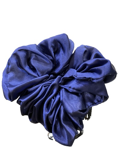 Scrunchie silk fabric-big, azure blue
