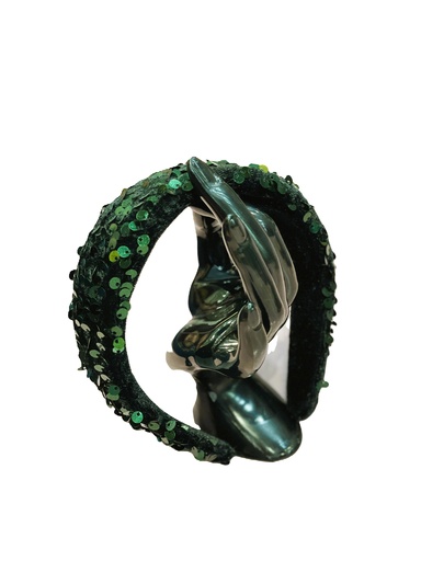 Handmade velvet hairband-green
