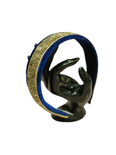Handmade velvet hairband-blue