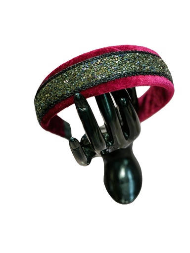 Handmade velvet hairband- maroon