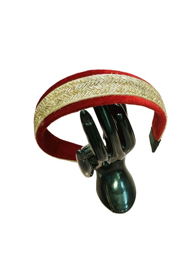 Handmade velvet hairband- red