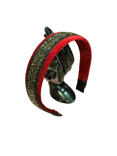 Handmade velvet hairband- dark red