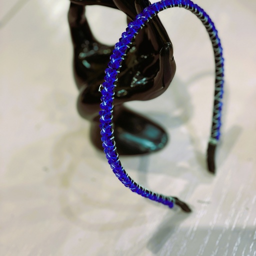 Handmade crystal beads slim blue