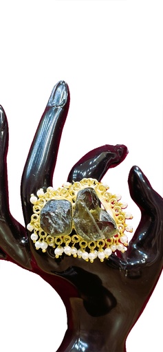 Raw Black Onyx Stone Ring