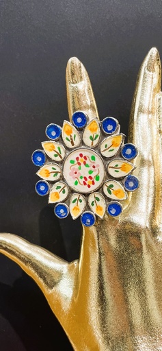 Chandni Kundan black onyx agate stone ring (copy)