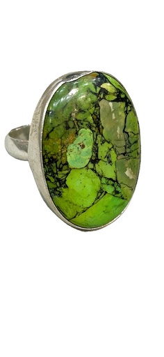 Green agate oval ring