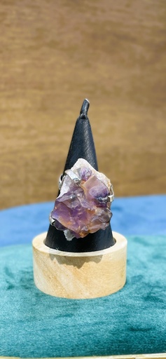 Raw Amethyst Stone Adjustable Ring