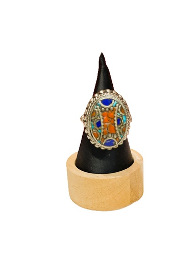 Turquoise,Coral,Lapiz Himalayan Ring