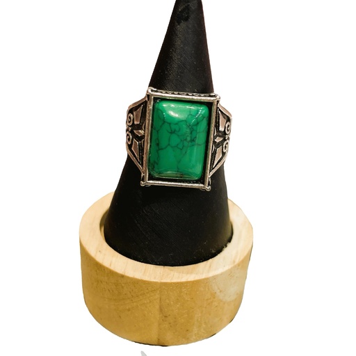 Raw rose quartz with agate stone oxidized ring (copy)