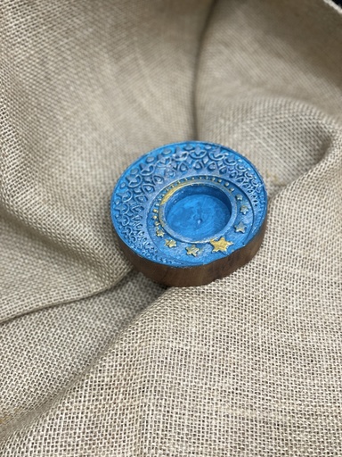 Candle holder Chand Taara Dark Blue & Gold